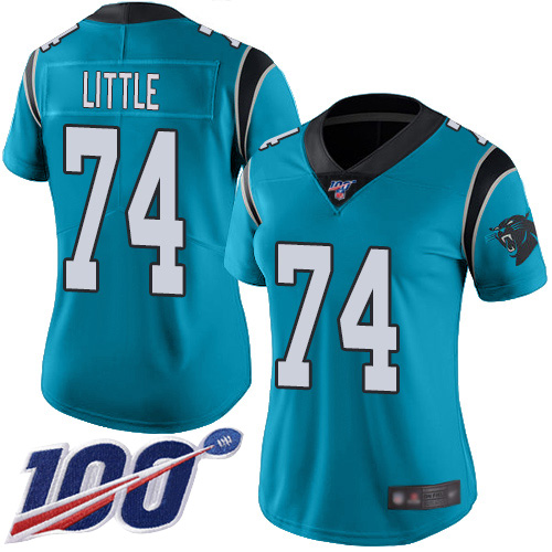 Carolina Panthers Limited Blue Women Greg Little Jersey NFL Football #74 100th Season Rush Vapor Untouchable->women nfl jersey->Women Jersey